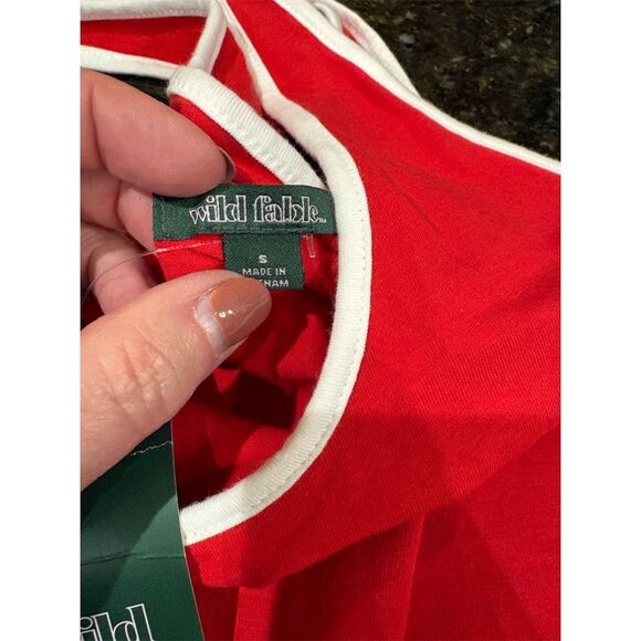 *3/$15 Wild Fable Women's Red Striped Bodysuit Size S Casual Spring Top - Picture 6 of 7